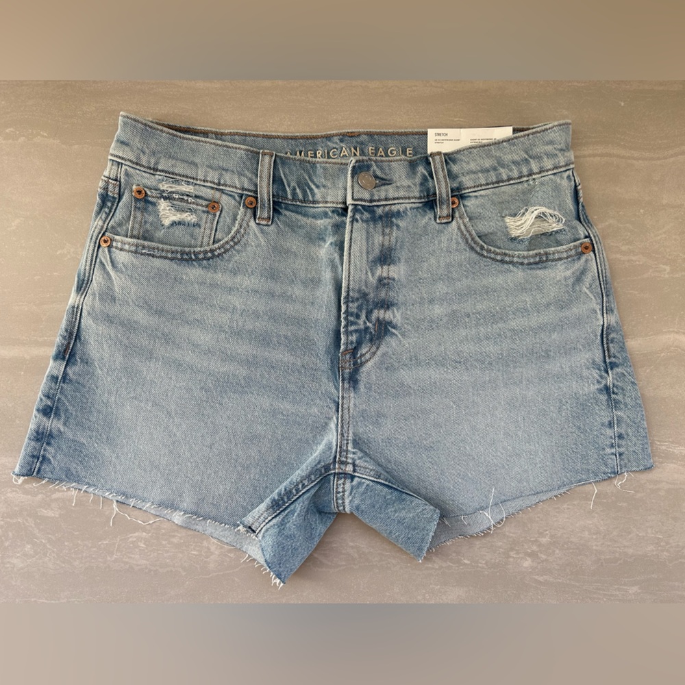 American Eagle Outfitters Light Blue Denim Shorts. AE EX-BOYFRIEND SHORT Stretch